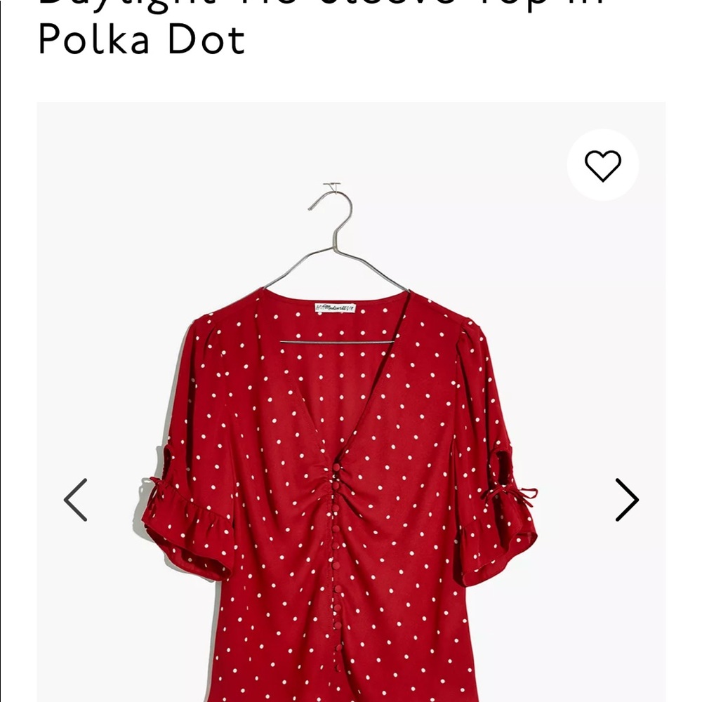 Madewell Daylight Tie-Sleeve Top in Polka Dot